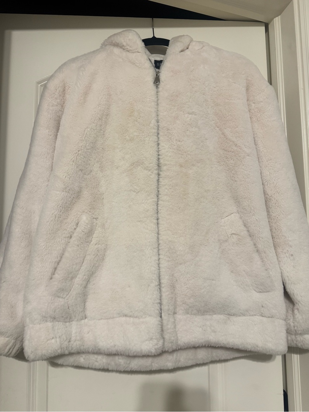 Rachel Zoe Hooded Faux Fur Jacket - white